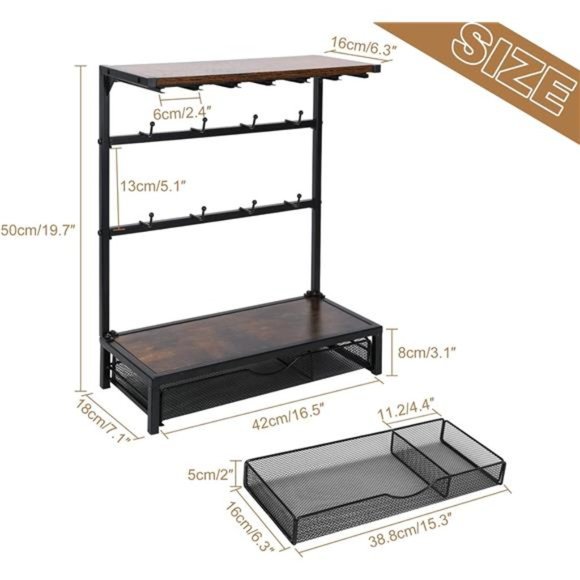 Coffee Pods Drawer with Mug Hooks, Kitchen Organizer - Picture 5 of 7